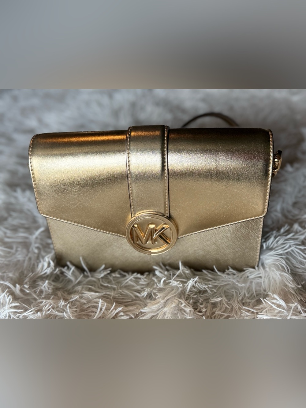Michael Kors Metallic Gold Crossbody Shoulder Bag